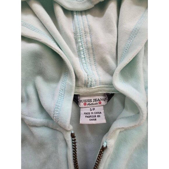 Guess Jeans Floral Long Sleeve Full Zip Hoodie Light Blue S/P A001163 - Picture 4 of 12